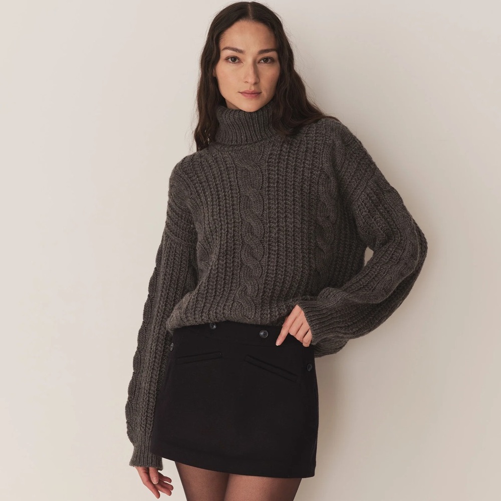 DOEN LEIGHTON SWEATER in DARK GREY XS